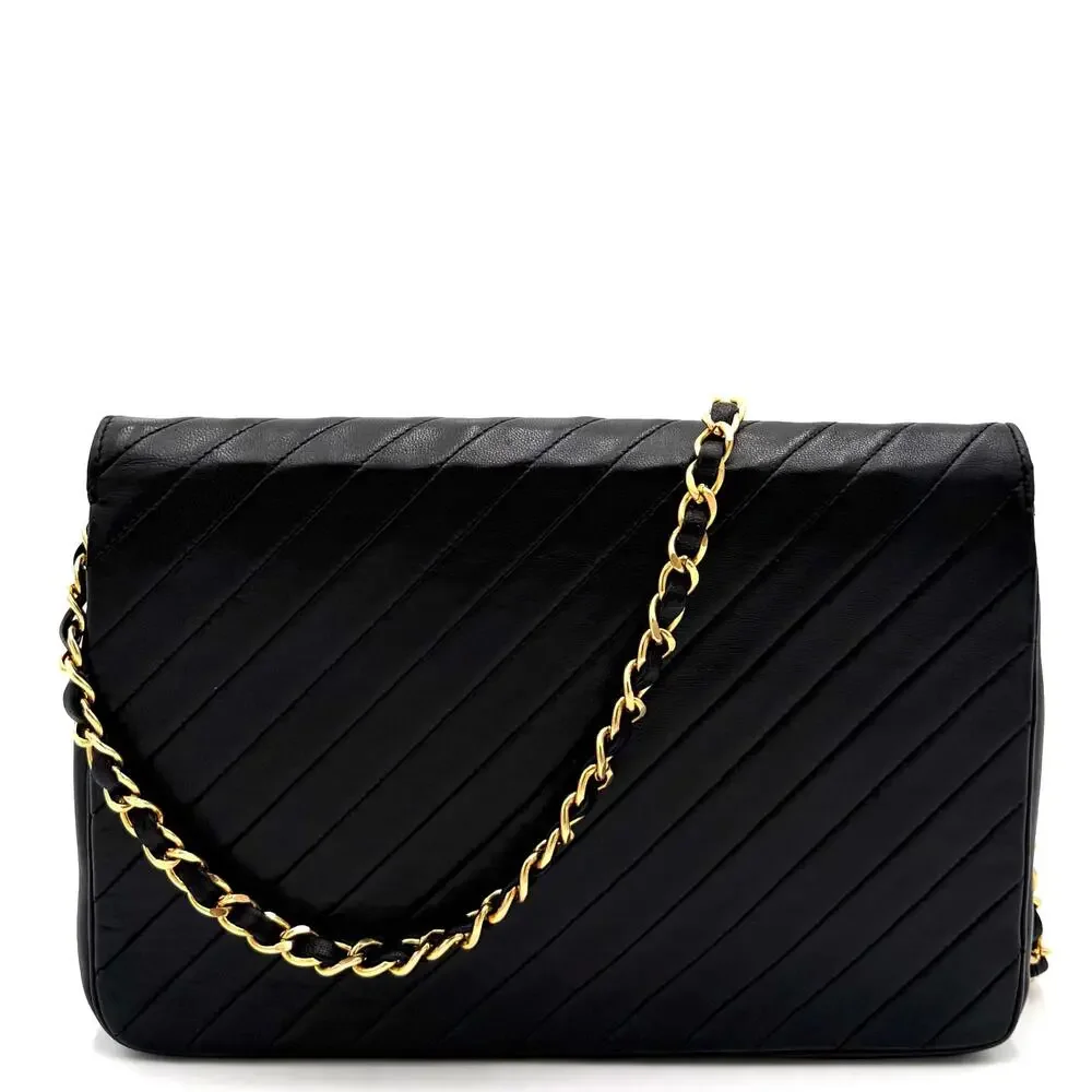 CHANEL diagonal quilted